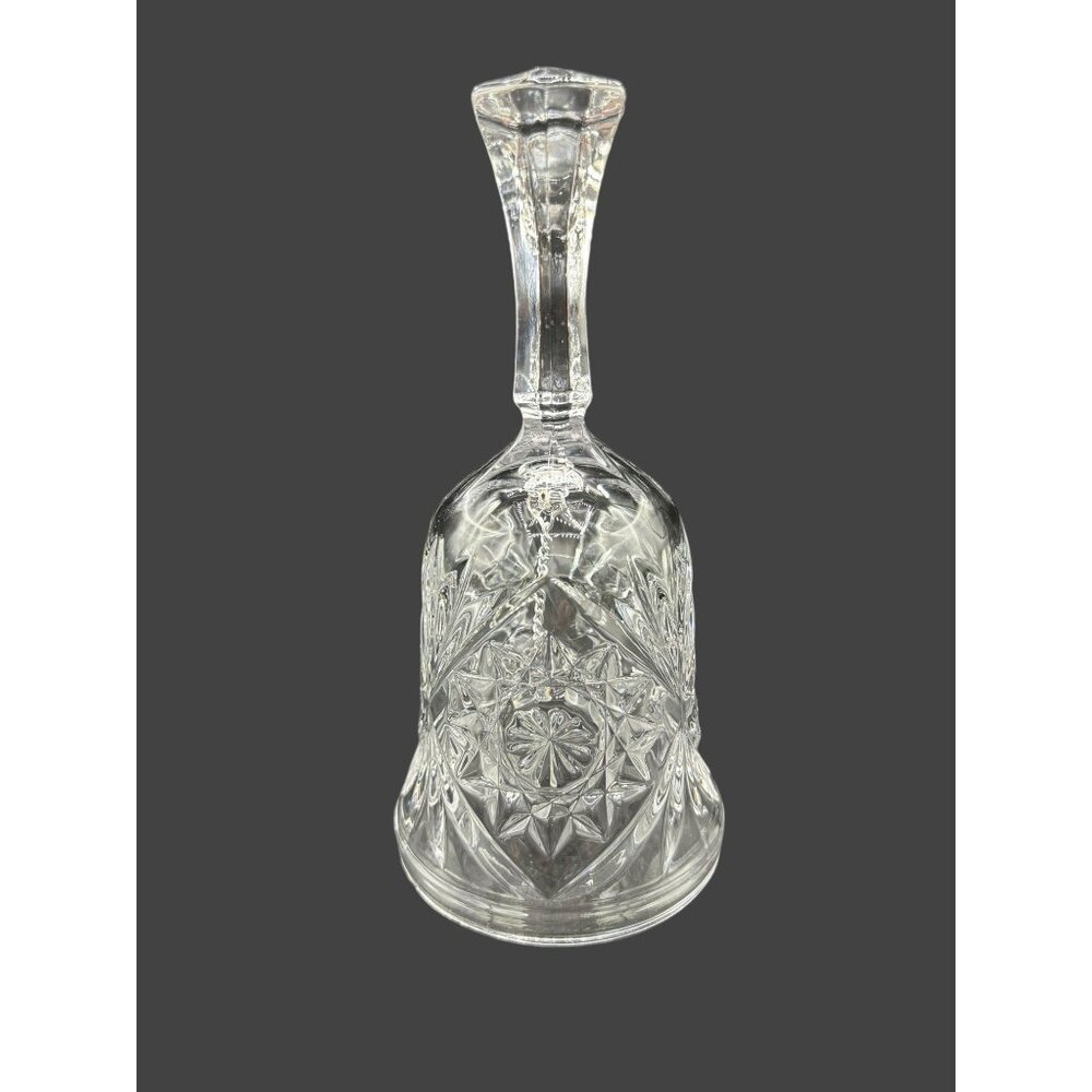 Vintage Lead Crystal Dinner Bell, Hand Bell 6.75" Tall